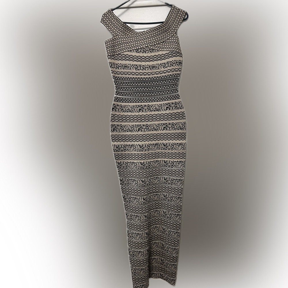 Chic Black and Cream Women's Pencil Skirt